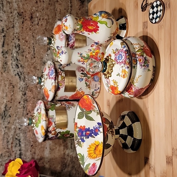 Mackenzie-Childs Flower Market Large Canister in White - Picture 7 of 7